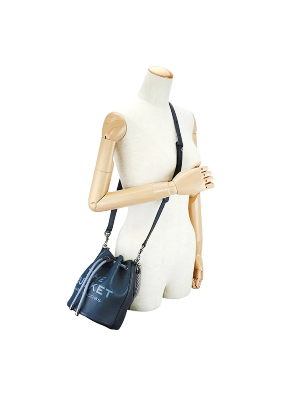 Marc Jacobs The Bucket Bag – Blue Pebbled Leather | Rope Handle | Crossbody